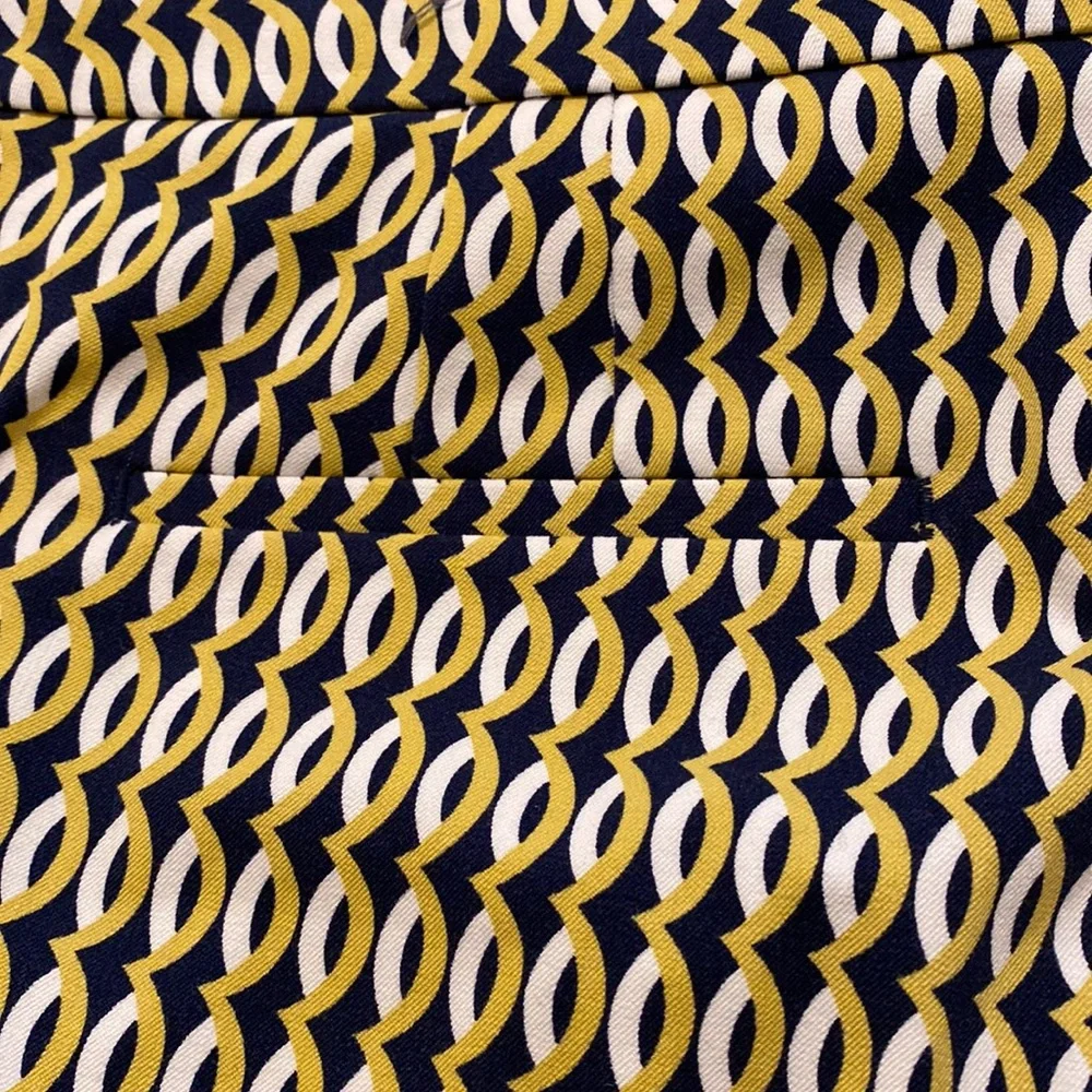 Geometric Patterned - Talbots Chatham Ankle Pant - Size 14 - Navy, White - Picture 5 of 5